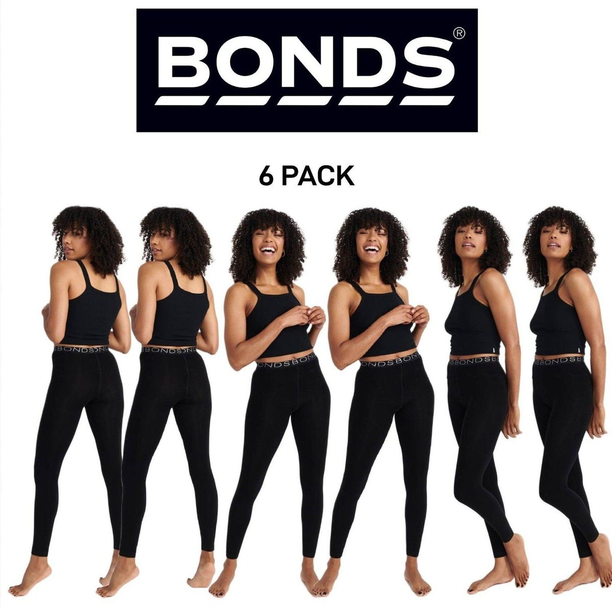 Bonds Womens Fleecy Legging Soft Fleece Fabric for Ultimate Warmth 6 Pack L79542