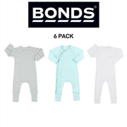Bonds Baby Pointelle Cozysuit Branded Elastic Trim Aussie Cotton 6 Pack BXGGA