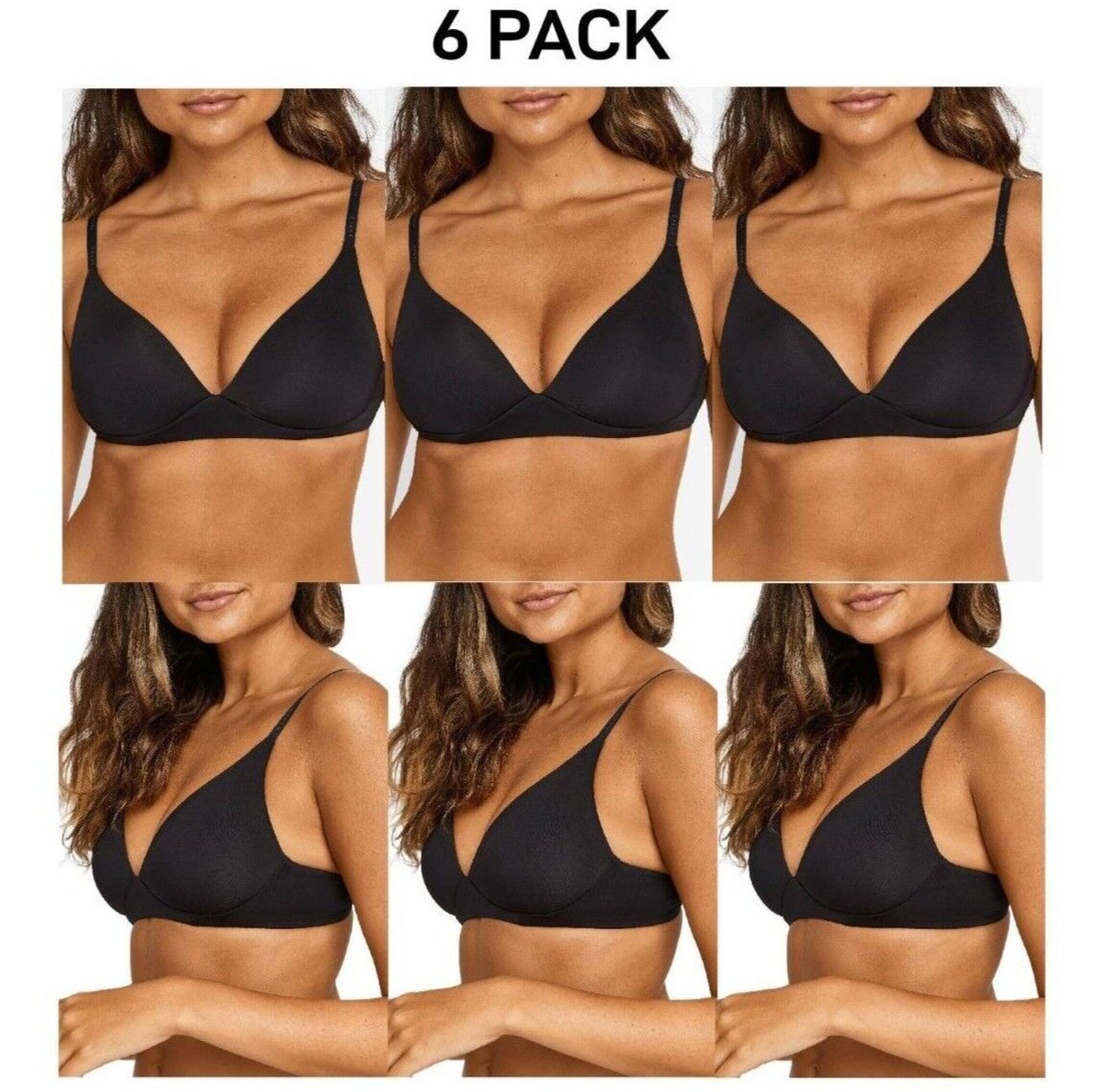 Bonds Womens Invisi Wirefree Bra Ultimate Comfort Soft Smooth Shape 6 Pack YXC6Y