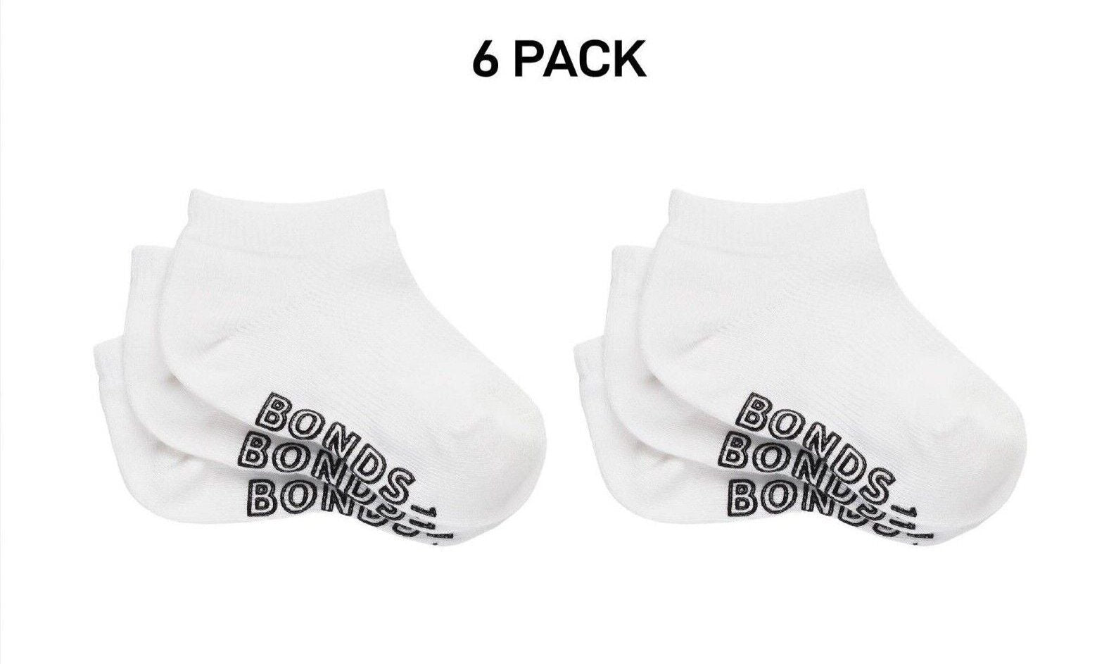 Bonds Baby Lightweght Low Cut Socks Grippy Soles & Soft Toe Seams 6 Pack RXUQ3N