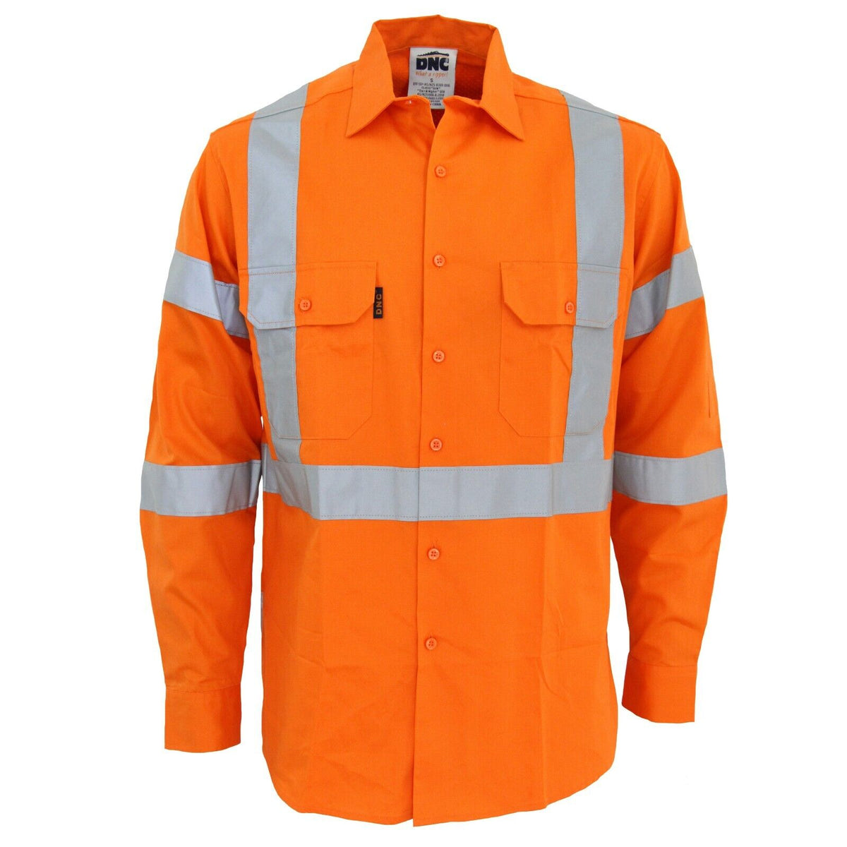 SALE DNC Mens Hi-Vis 3 way vented "X" back & Biomotion Taped Workwear Shirt 3545