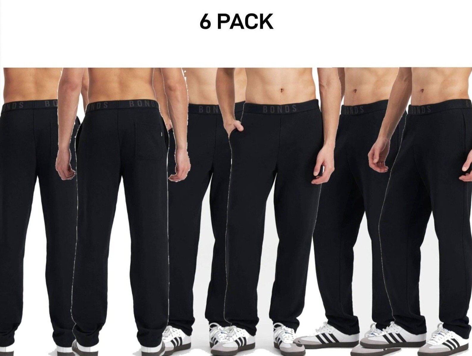 Bonds MEns Originals Straight Leg Trackie Comfiest Cotton Smooth 6 Pack AVMHI