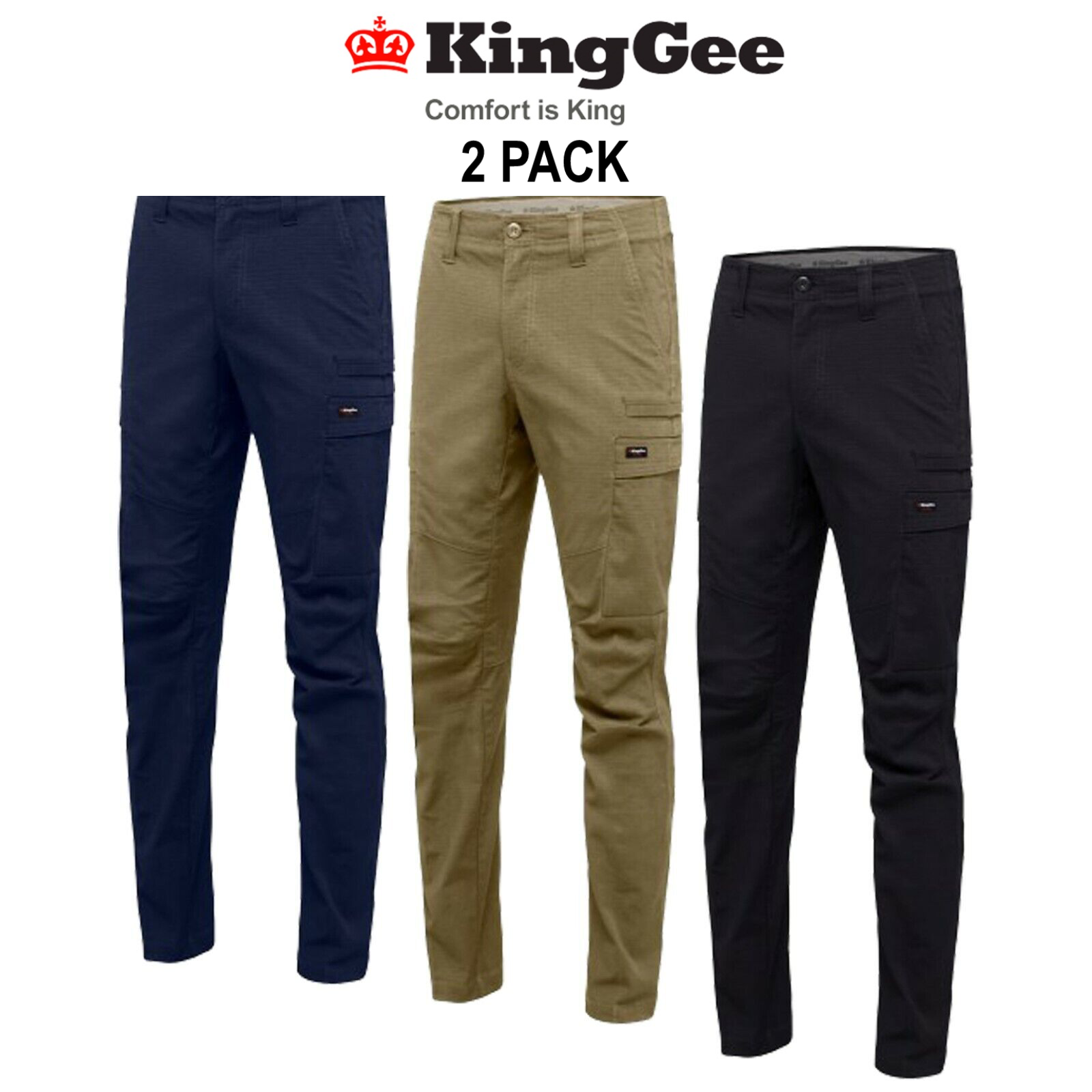 KingGee 2 Pack Workcool Pro Pants Work King Gee Comfort Stretch ...