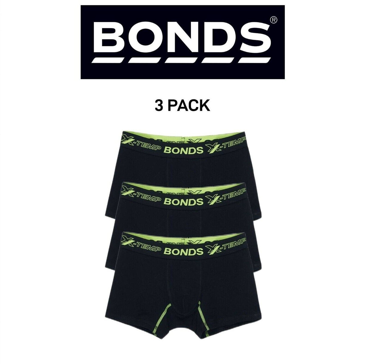 Bonds Boys X-Temp Trunk Temperature Control Dual Action Cooling 3 Pack UX4F1A