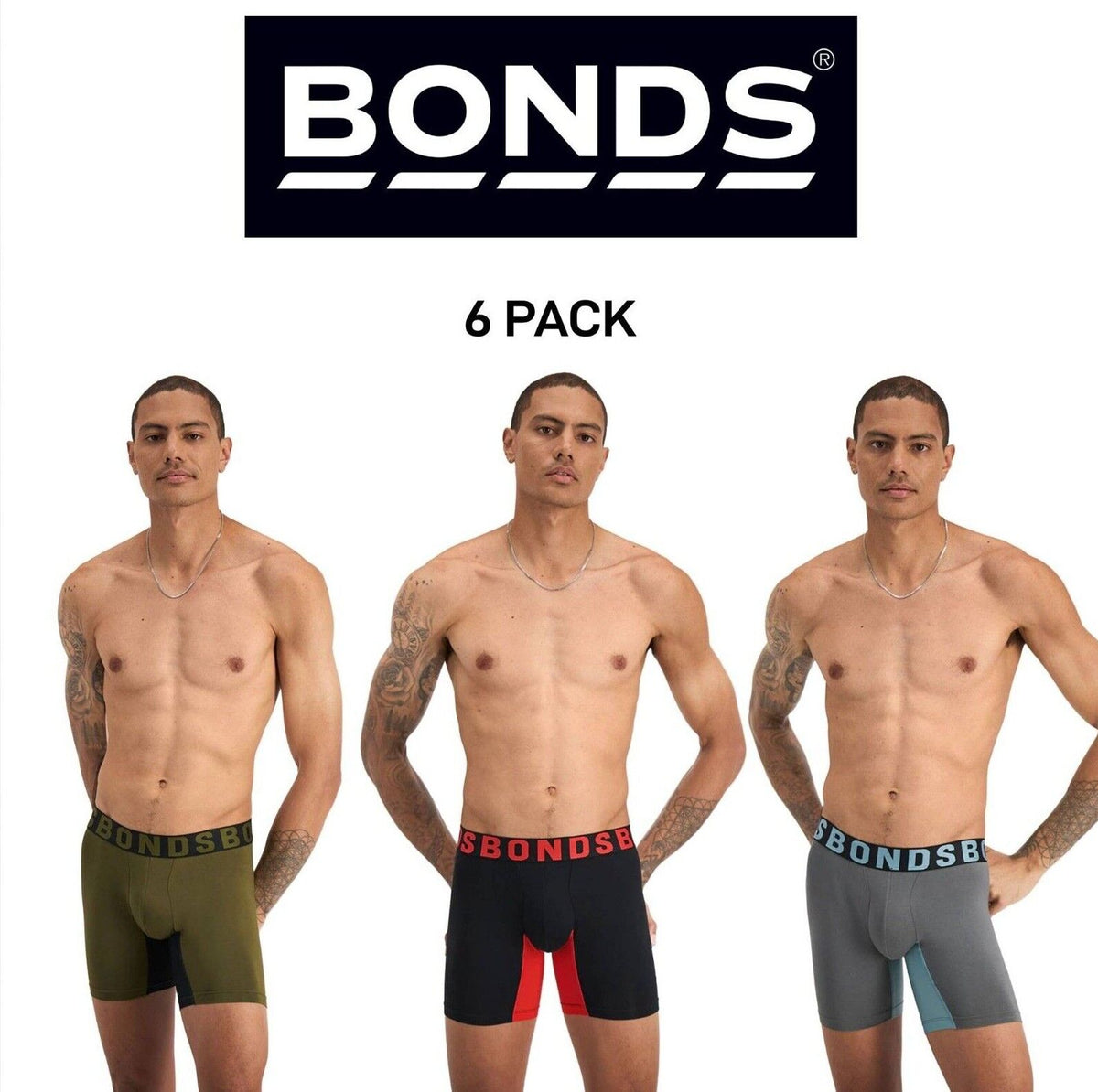 Bonds Mens Chafe Off Trunk Ultimate Comfort Comfy and Friction Free 6 Pack MWB6