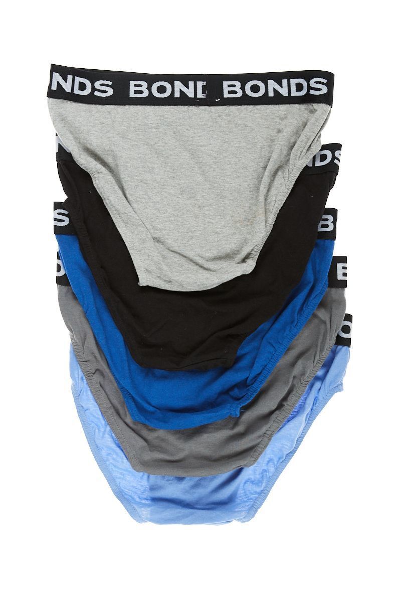 Bonds Mens Hipster Brief  Wide Comfortable Elastic Waistband 5 Pack M8DM5T