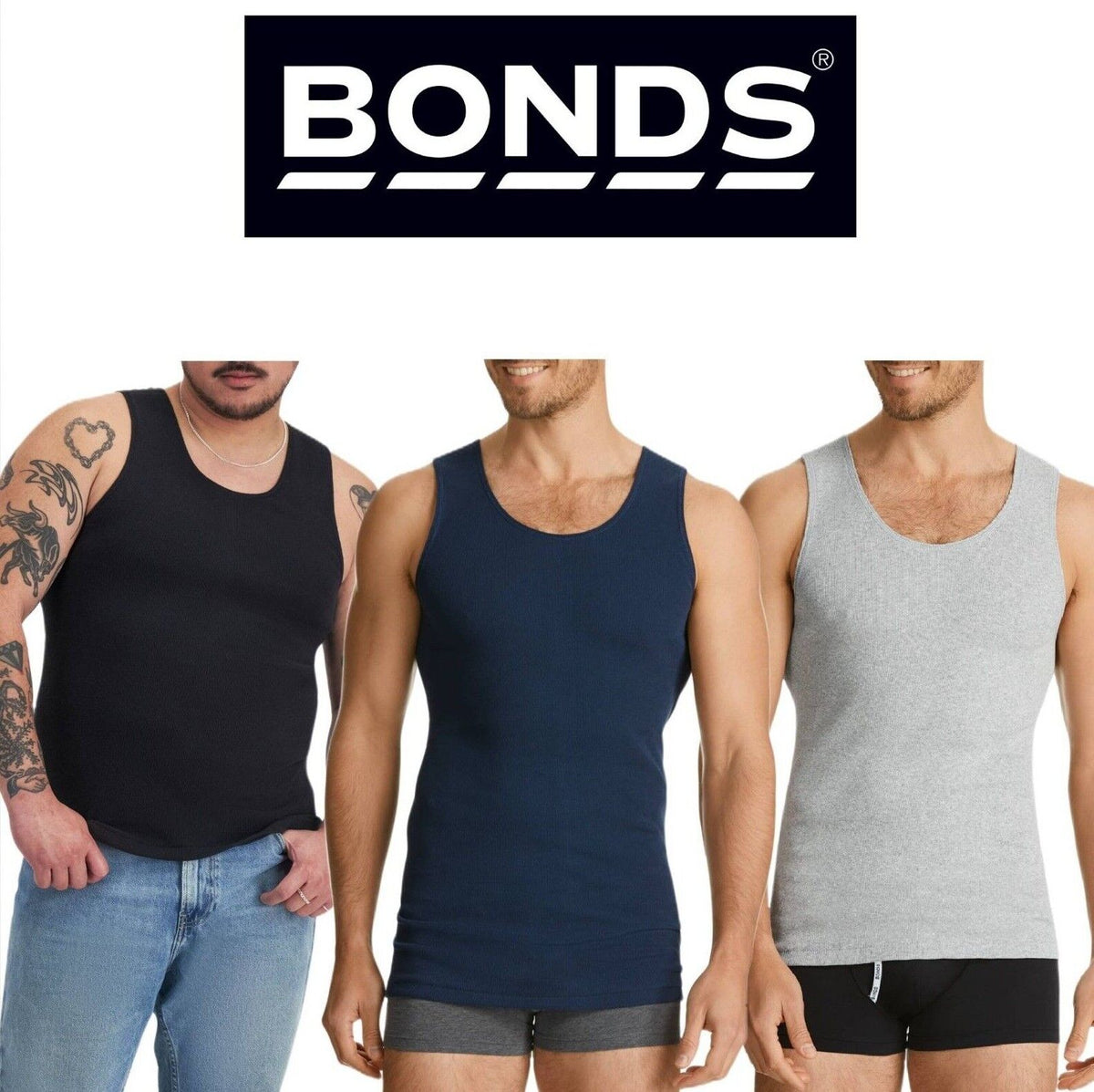 Bonds Mens Chesty Singlets Cotton Side Seamfree Comfortable Fit M757O