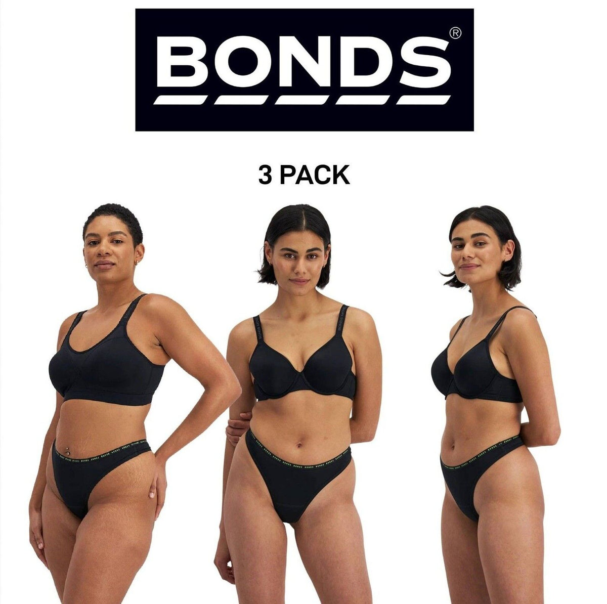 Bonds Womens Damn Dry Active Hi Gee Absorb Leaks & Controls Odours 3 Pack WRJBA