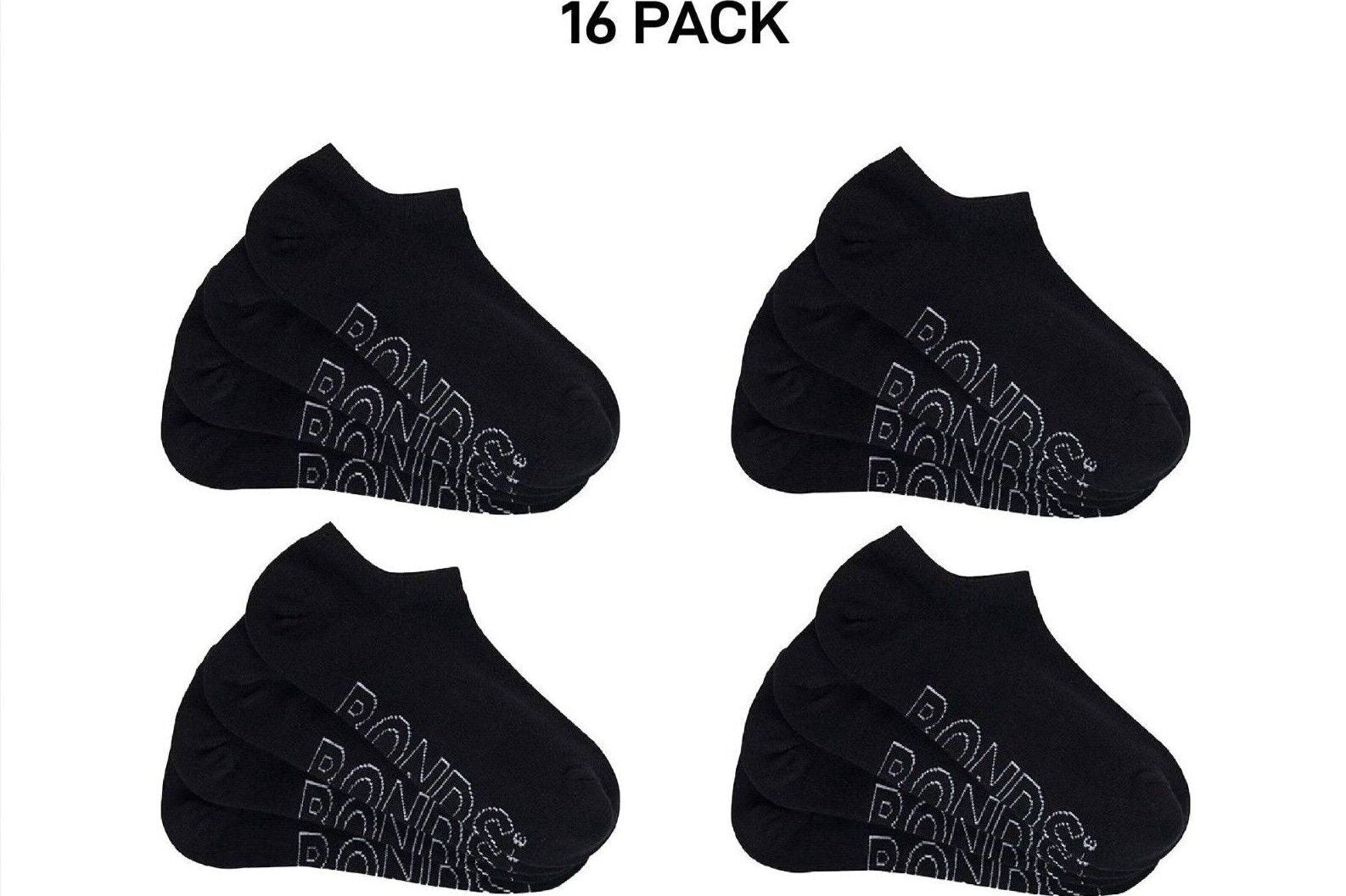 Bonds Womens Lightweight No Show Cotton Mesh Cooling Zone Socks 16 Pack LXPW4N