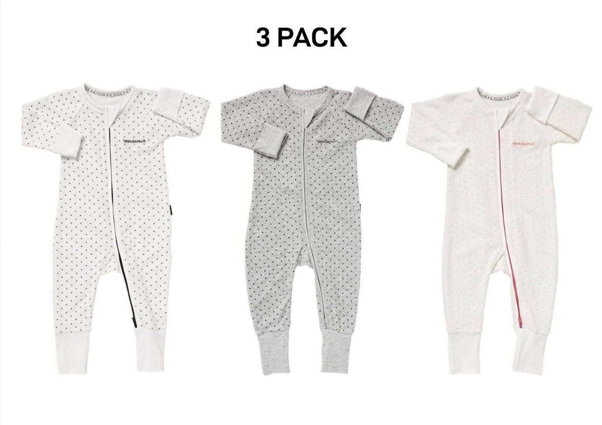 Bonds Baby Poodlette Zip Wondersuit Soft Cotton Warmth Terry Fabric 3 Pack BZJSM