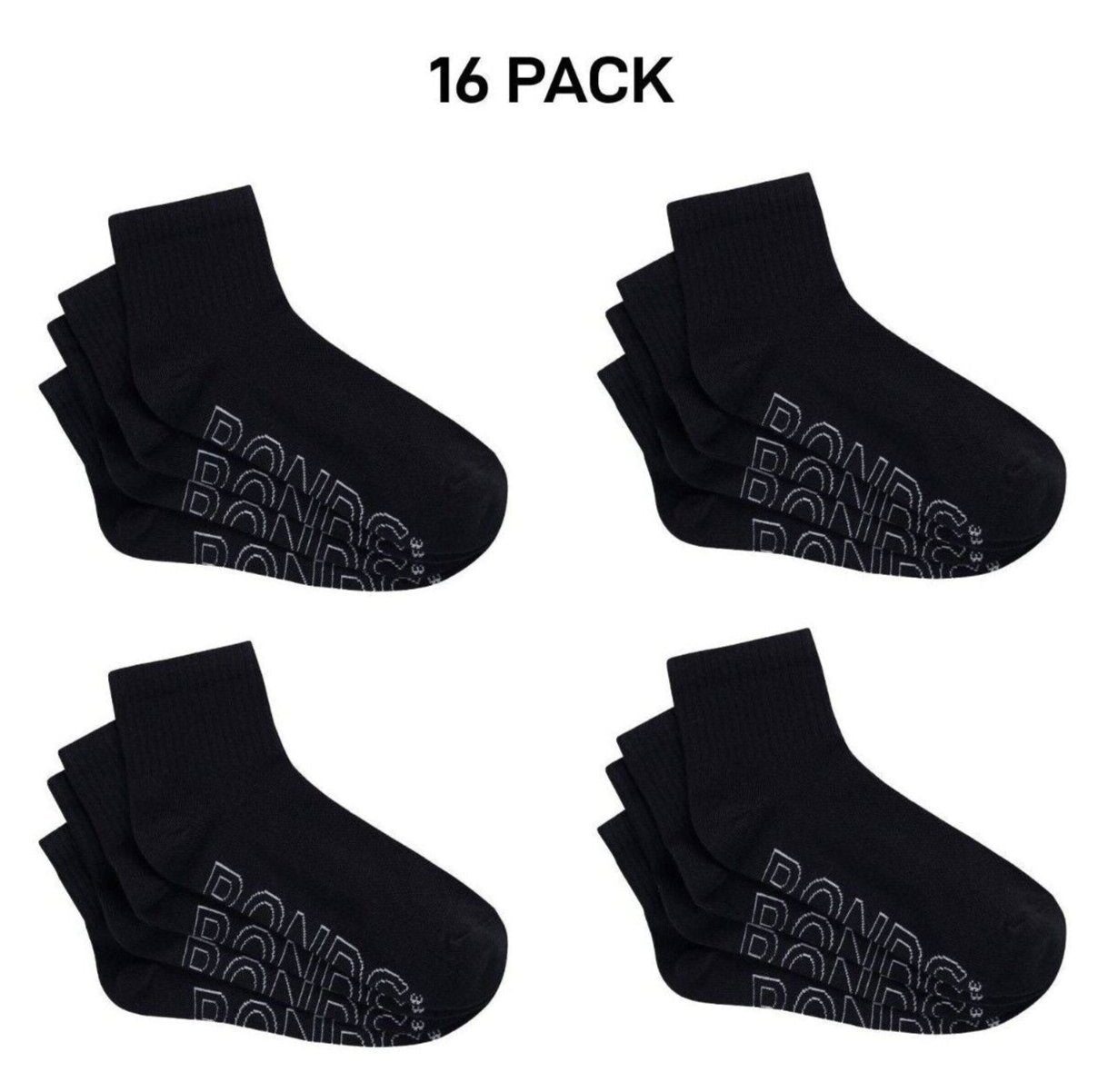 Bonds Womens Logo Lightweight Quarter Crew Mesh Cooling Zones 16 Pack LXPM4N