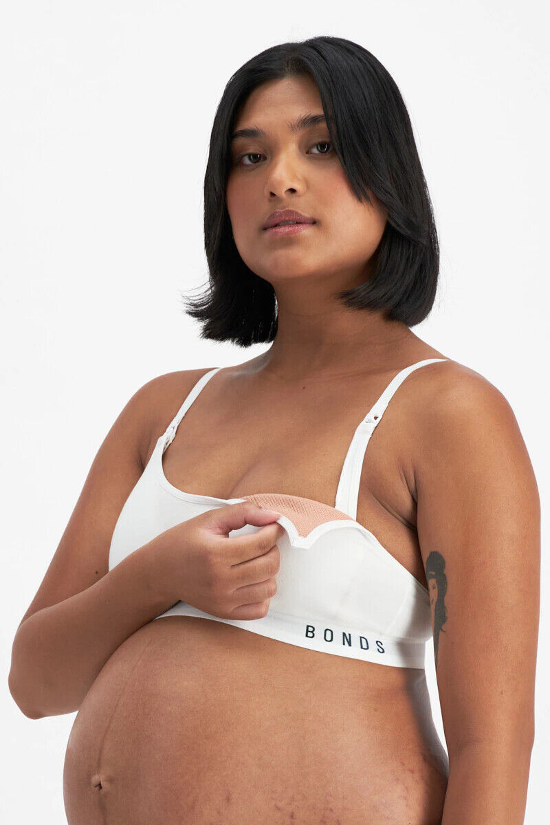 Bonds Womens Damn Dry Milk Leaks Scoop Crop Comfy Easy Feeding Clip YWQL