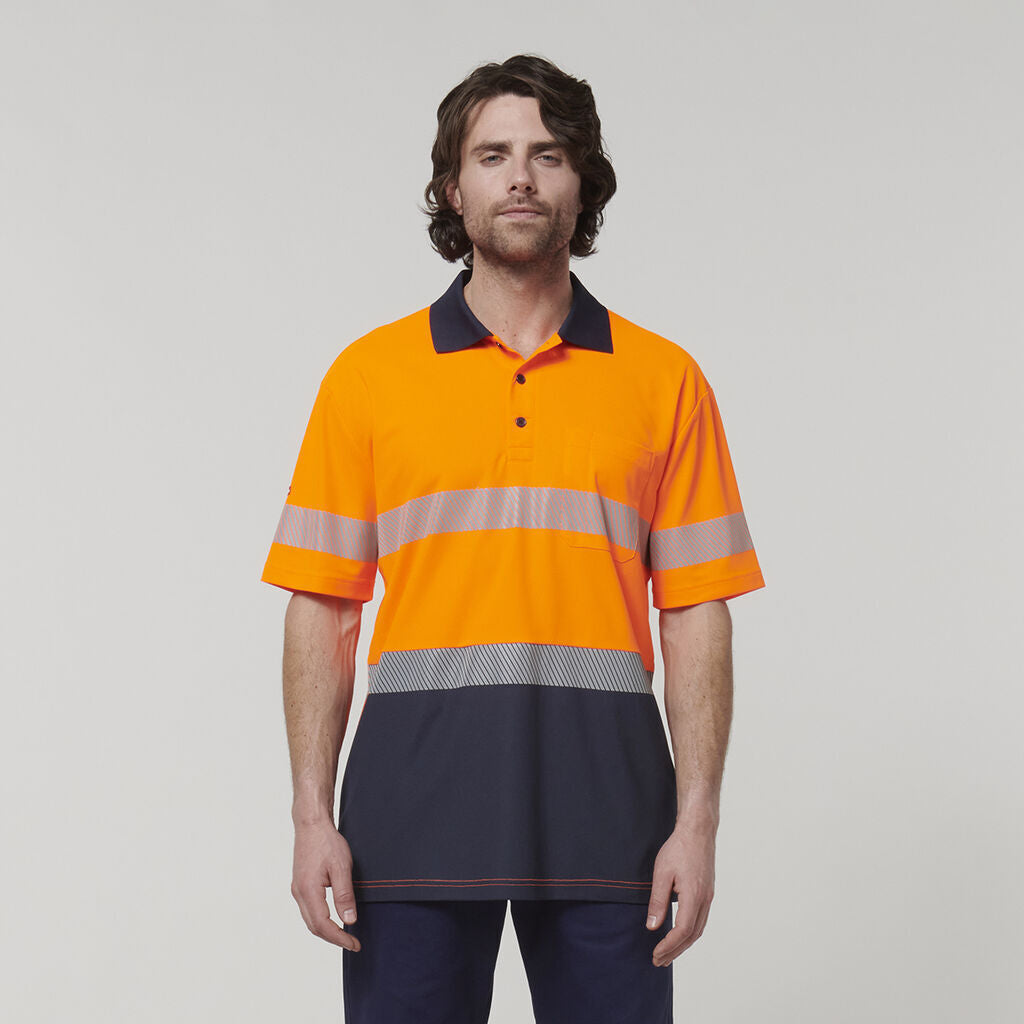 Hard Yakka Mens Work Safety Short Sleeve HI VIS Taped Polo Y19618-Collins Clothing Co