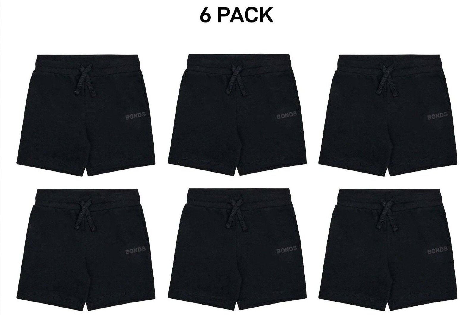 Bonds Kids Tech Sweats Short Lightweight Soft Rib Waistband Sporty 6 Pack KVQPK