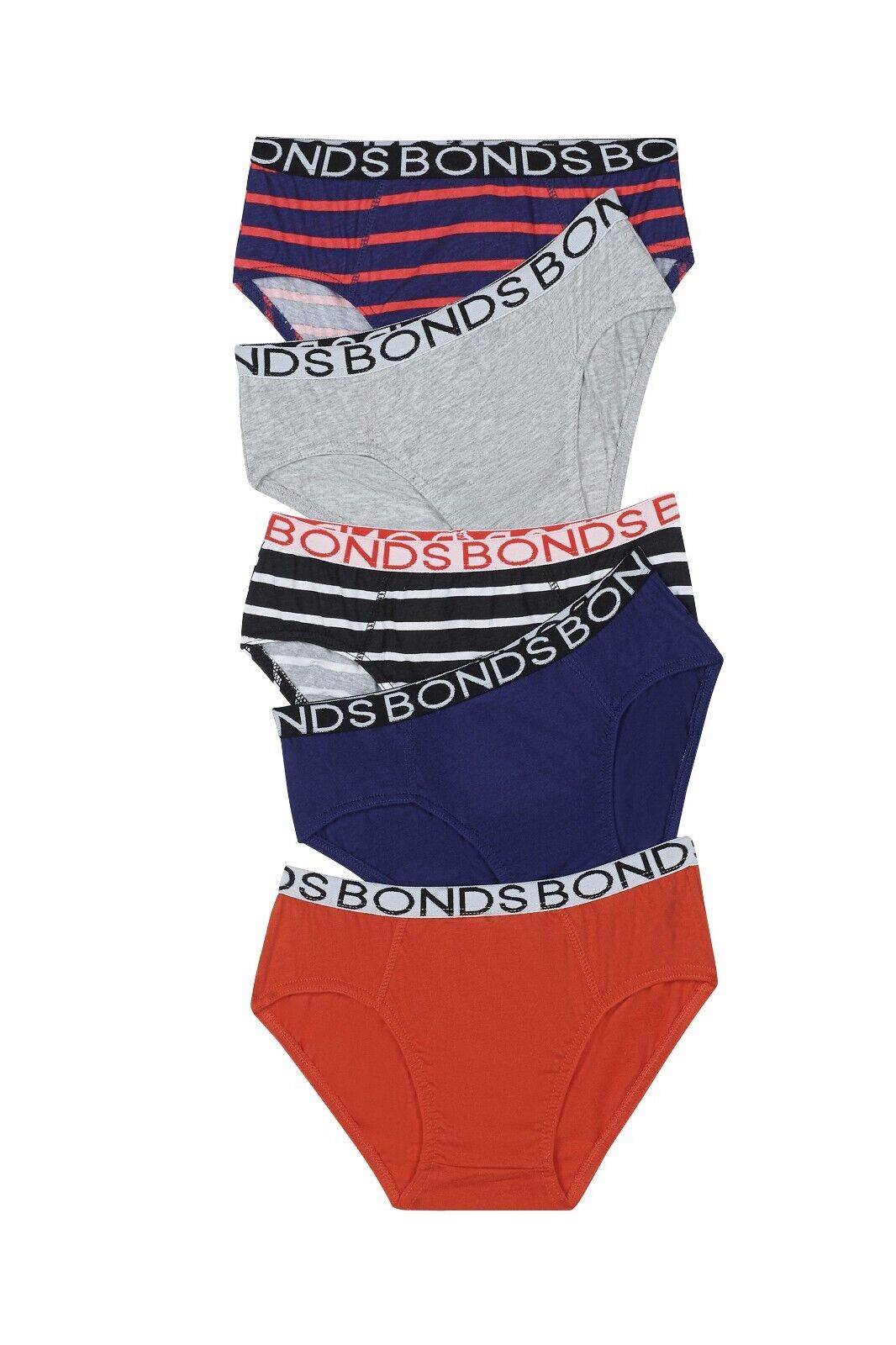 Bonds Boys Brief Soft Stretchable Comfortable Contoured Fit 5 Pack UWNU5A X79