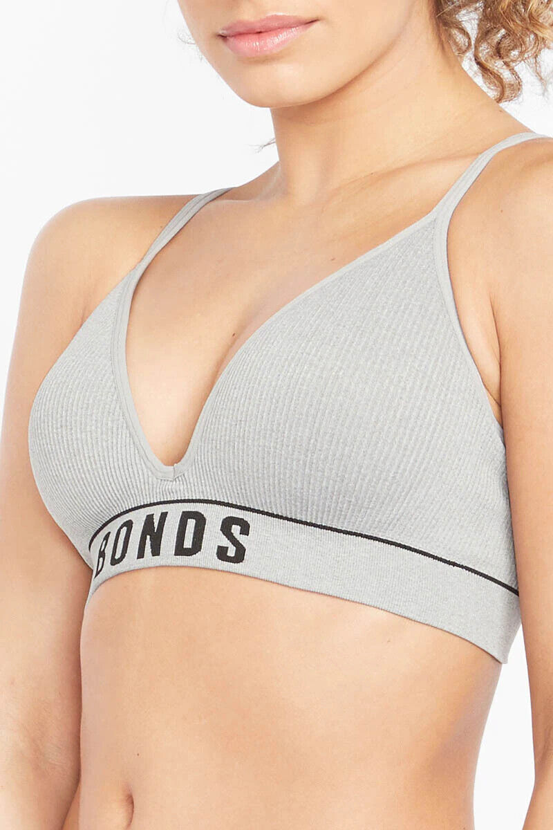 Bonds Womens Retro Rib Seamless Wirefree Tee Bra Contoured Shape 6 Pack WU8EW