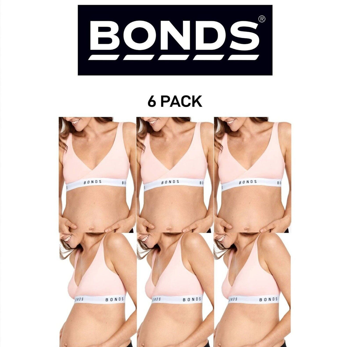Bonds Womens Original Maternity Wrap Crop Comfy Lightweight Support 6 Pack YXHXY
