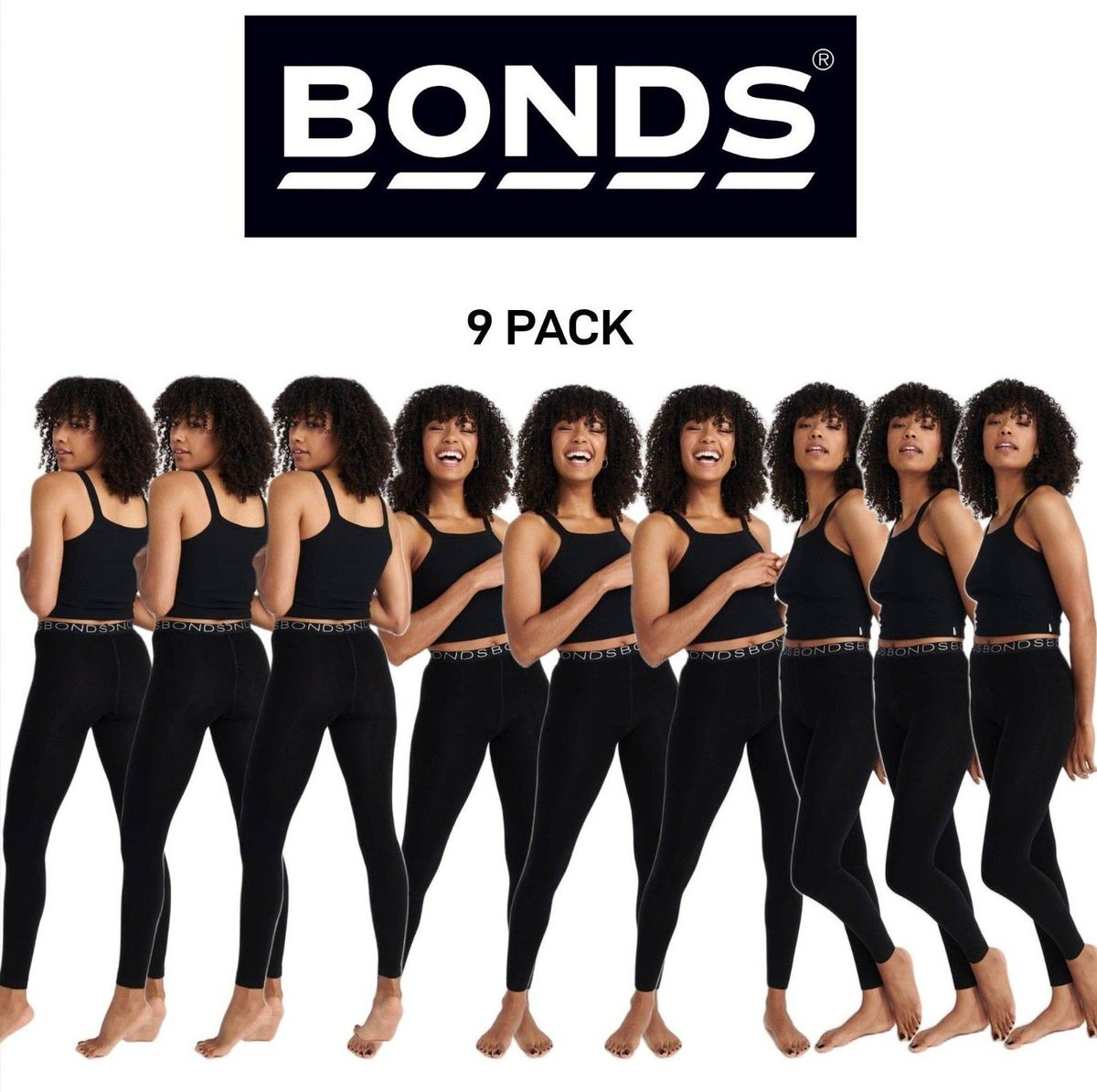 Bonds Womens Fleecy Legging Soft Fleece Fabric for Ultimate Warmth 9 Pack L79542