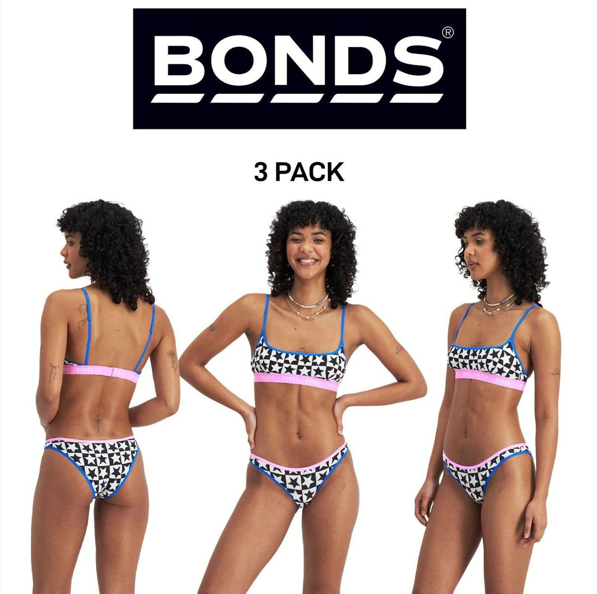 Bonds Womens Icons Kini Comfy Soft & Confident Stretch Seams Undies 3 Pack WREG