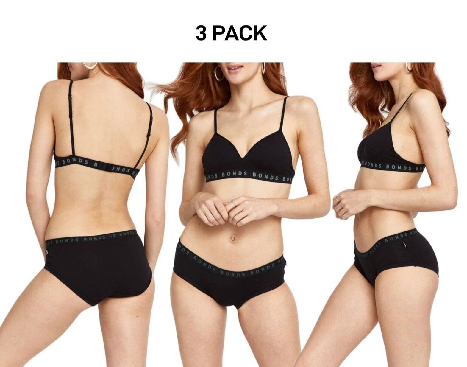 Bonds Womens Hipster Boyleg Soft Cotton Comfortable Stretch Brief 3 Pack WUVWA