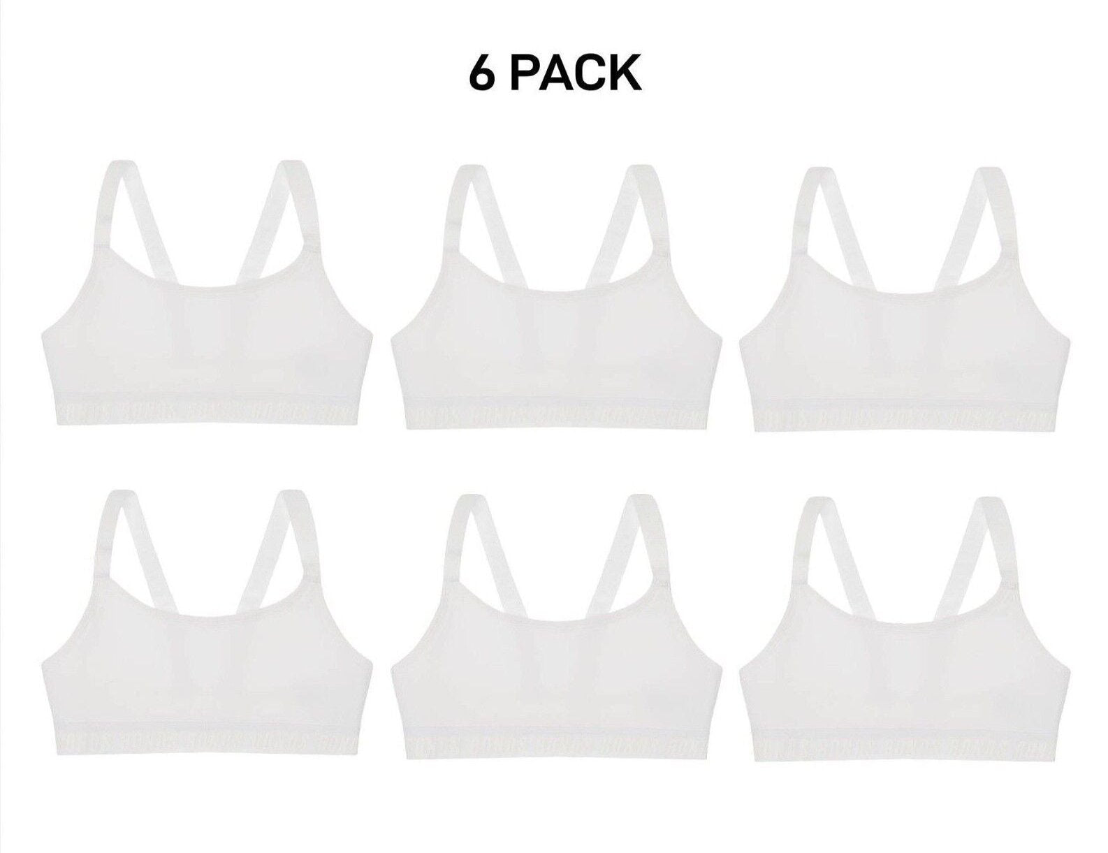 Bonds Girls Performance Pullover Crop Durable and Stretchy Bra 6 Pack UWH41A
