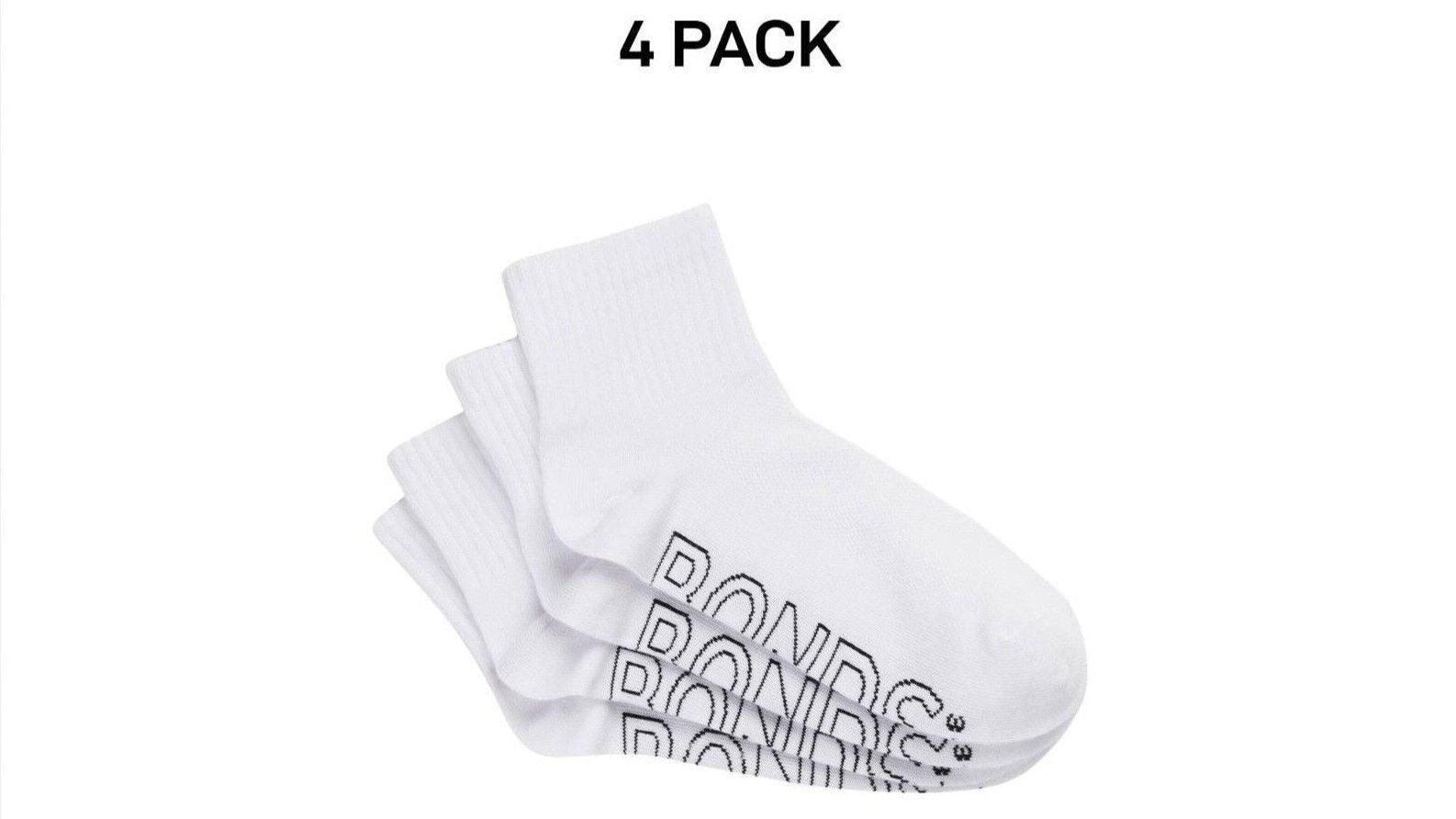 Bonds Womens Logo Lightweight Quarter Crew Mesh Cooling Zones 4 Pack LXPM4N