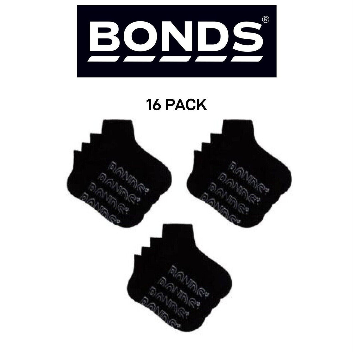 Bonds Kids Logo Light Quarter Crew Lightweight and Breathability 16 Pack RXUT4N