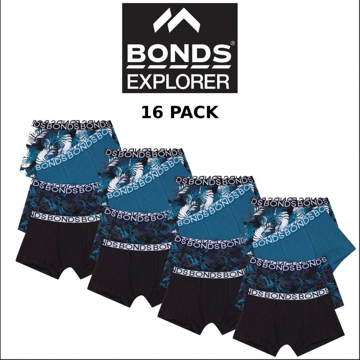 Bonds Boys Trunk Supportive Pouch with Comfy Coverage 16 Pack UWCF4A 1K7