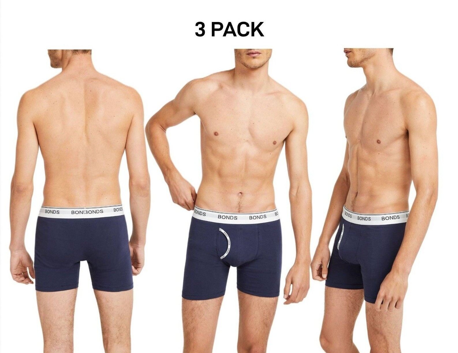 Bonds Mens Guyfront Mid Trunk Moisture Wicking to Keep Cool and Dry 3 Pack MY7WA