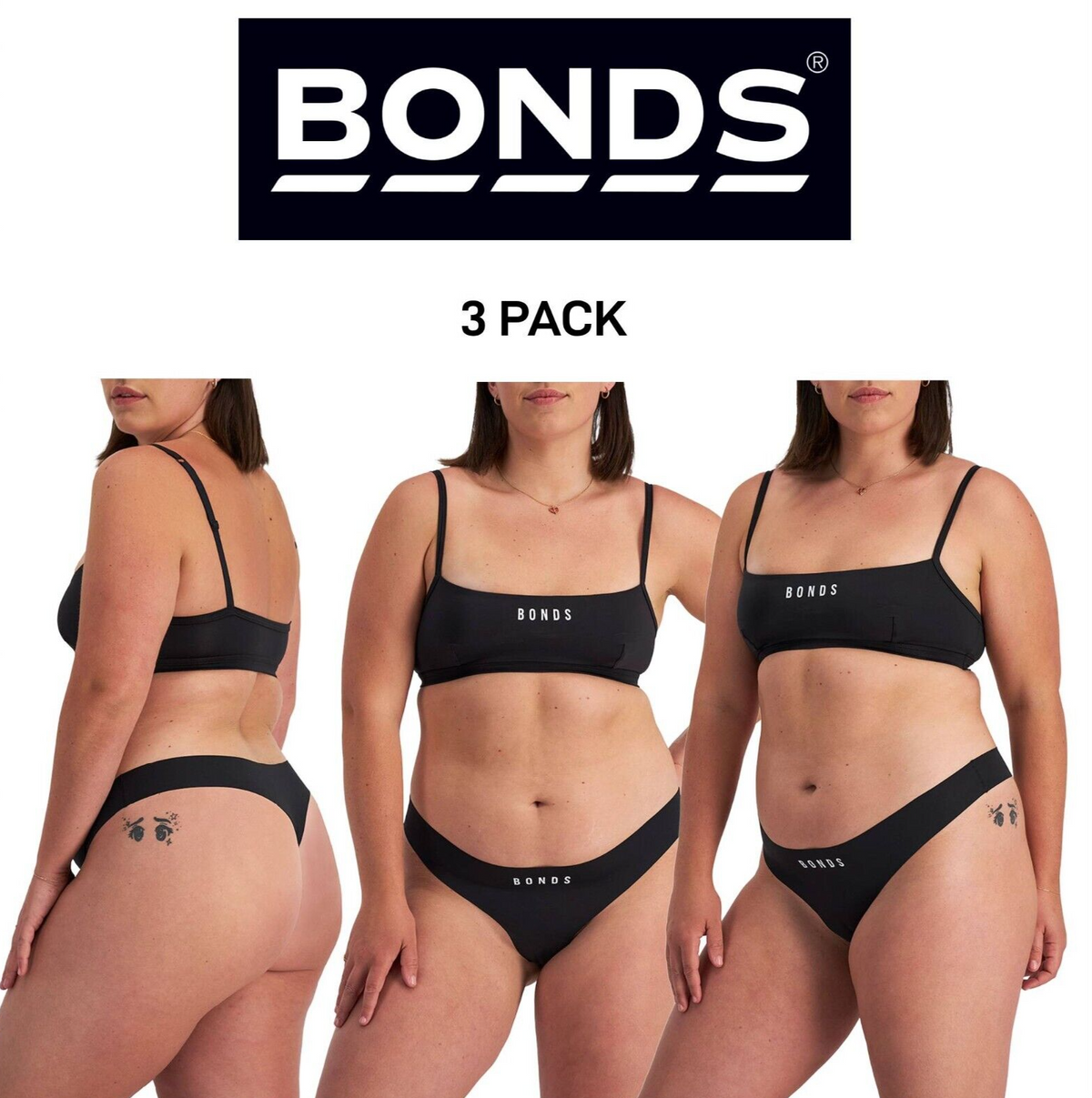 Bonds Womens Icons Micro Gee Ultimate Comfy G-String Free Cut Edge 3 Pack WRET