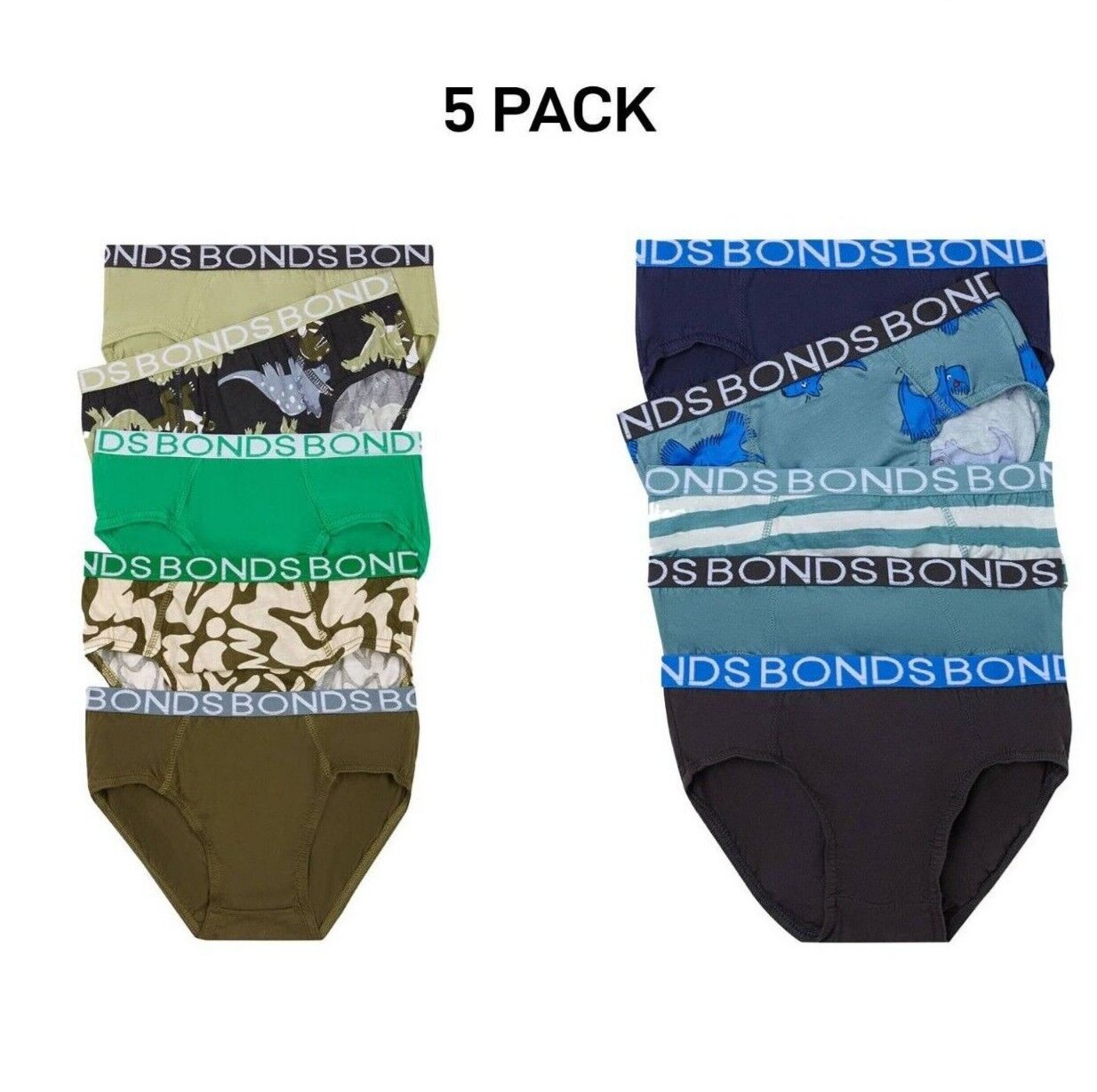 Bonds Boys Brief Soft Stretchable and Comfortable Contoured Fit 5 Pack UWNU5A