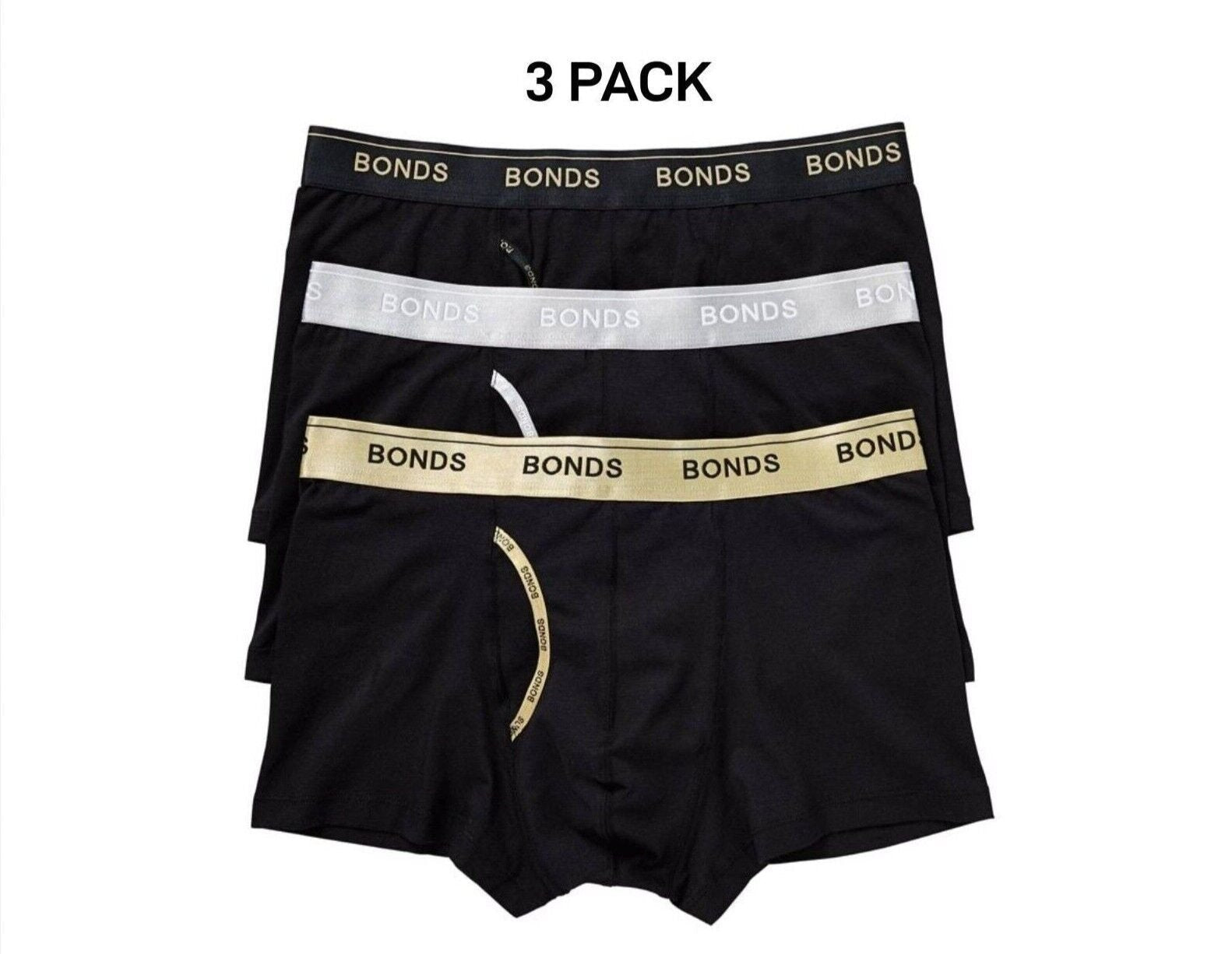 Bonds Mens Guyfront Trunk Super Soft Waistband With Logo 3 Pack MZ963A