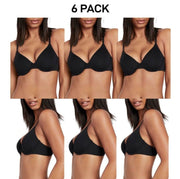 Bonds Womens Invisi Underwire T-Shirt Bra Comfy Flattering Neckline 6 Pack YXD9Y
