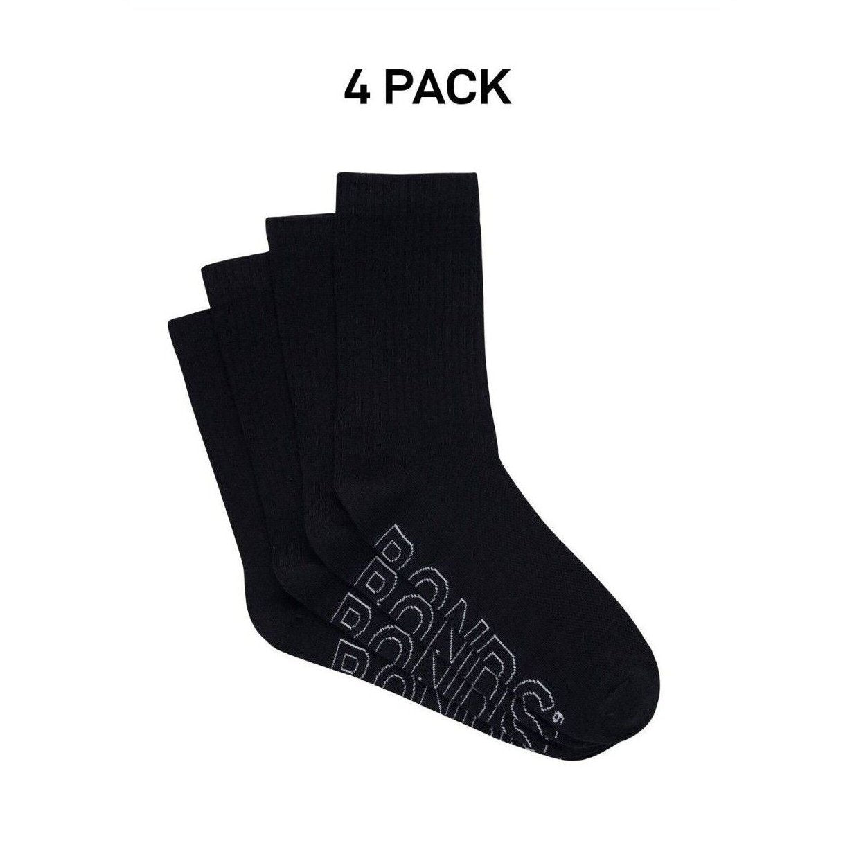 Bonds Mens Logo Lightweight Crew Cooling Zone Stay Put Fit Socks 4 Pack SXMY4N
