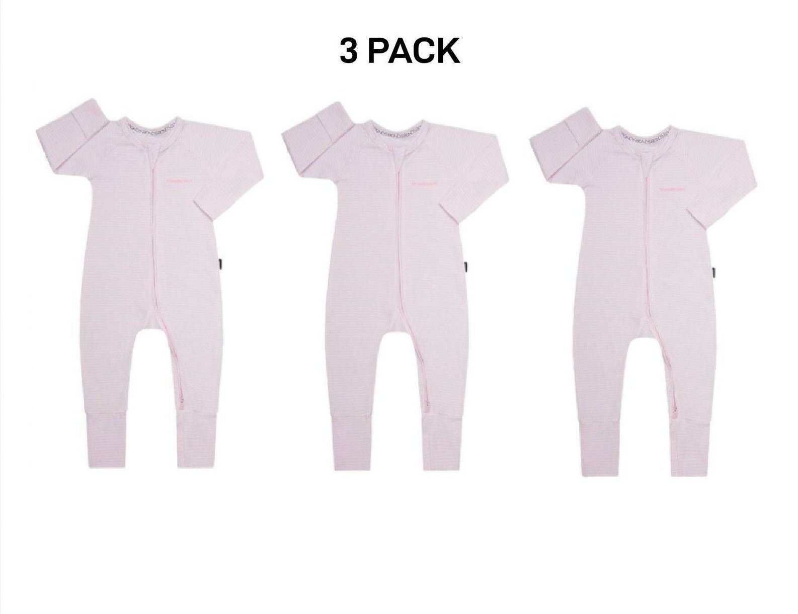 Bonds Baby Wondersuit Two-way Zip Soft Cosy & Stretchable Fabric 3 Pack BZDYM