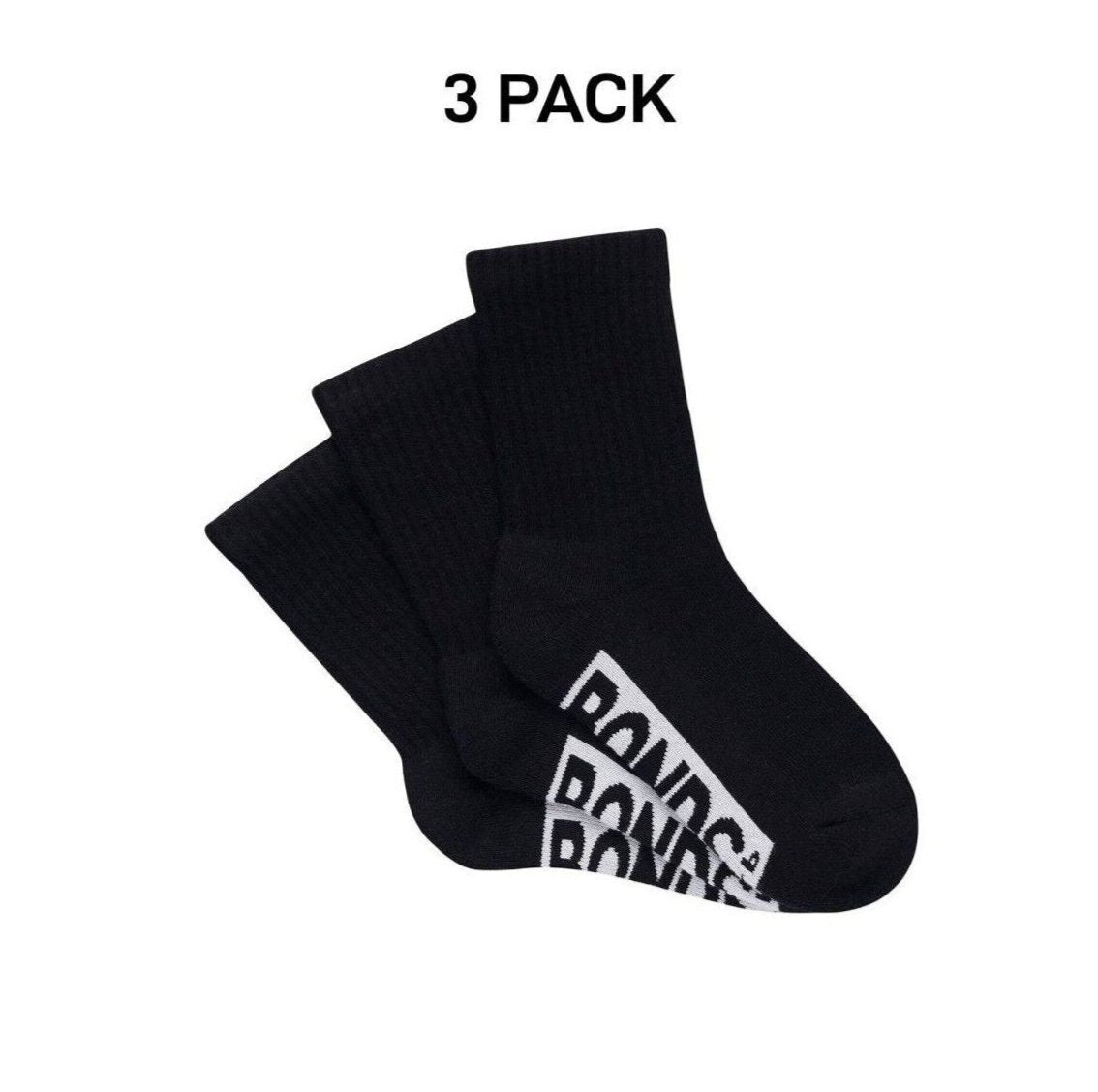 Bonds Kids Cushioned Crew Cushioned Smooth Toe Seams Socks 3 Pack RXUY3N