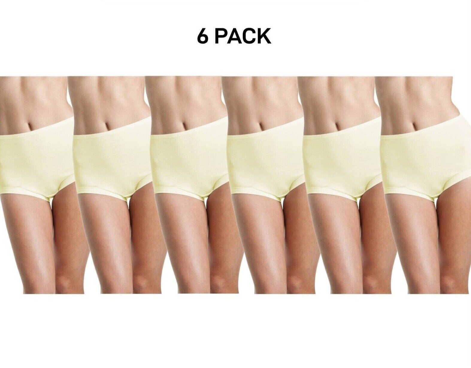 Bonds Womens Basic Cottontails Full Brief Silky Soft High Waist 6 Pack WW1M13