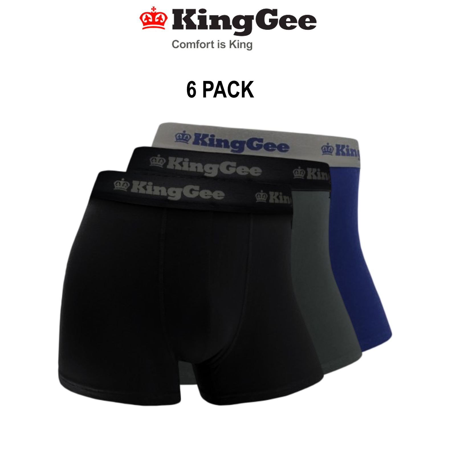 KingGee Bamboo Work Trunks 6 Pack Superior Jocks Comfort Breathable K19005