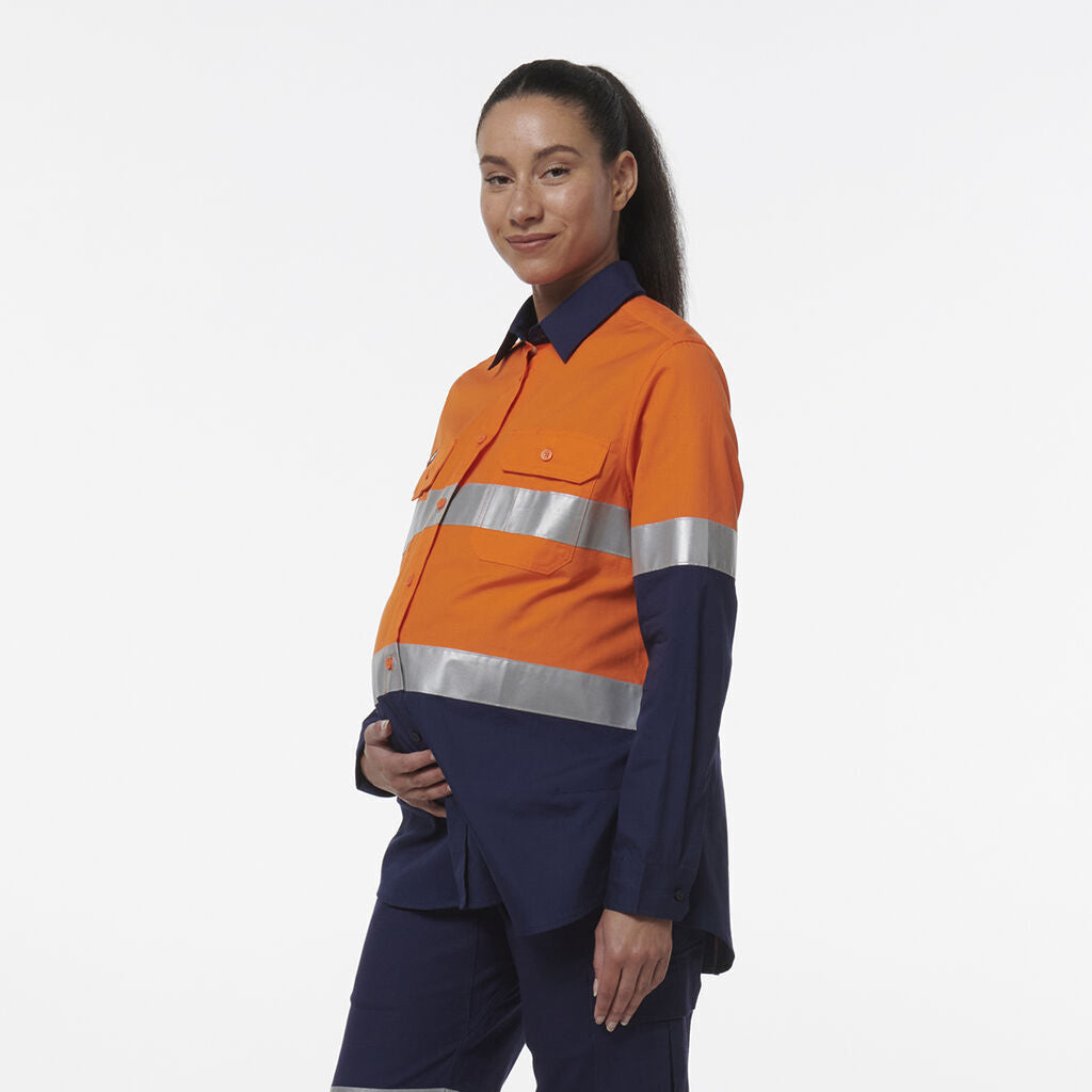 KingGee Womens Workcool Maternity Reflective Shirt K44234-Collins Clothing Co