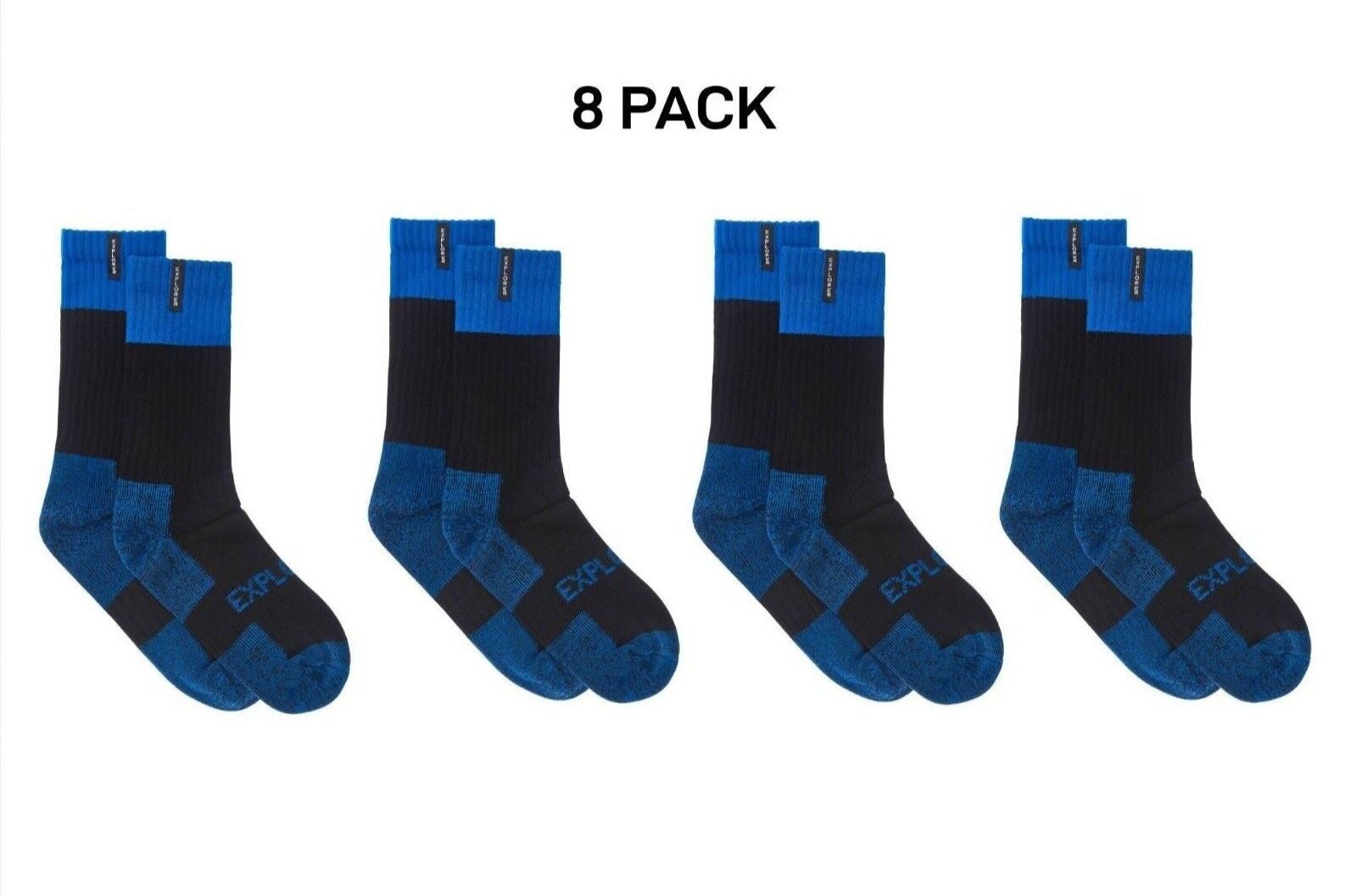 Bonds Mens Explorer Tough Work Durable Dual Layer Cotton 8 Pack SYNJ2W