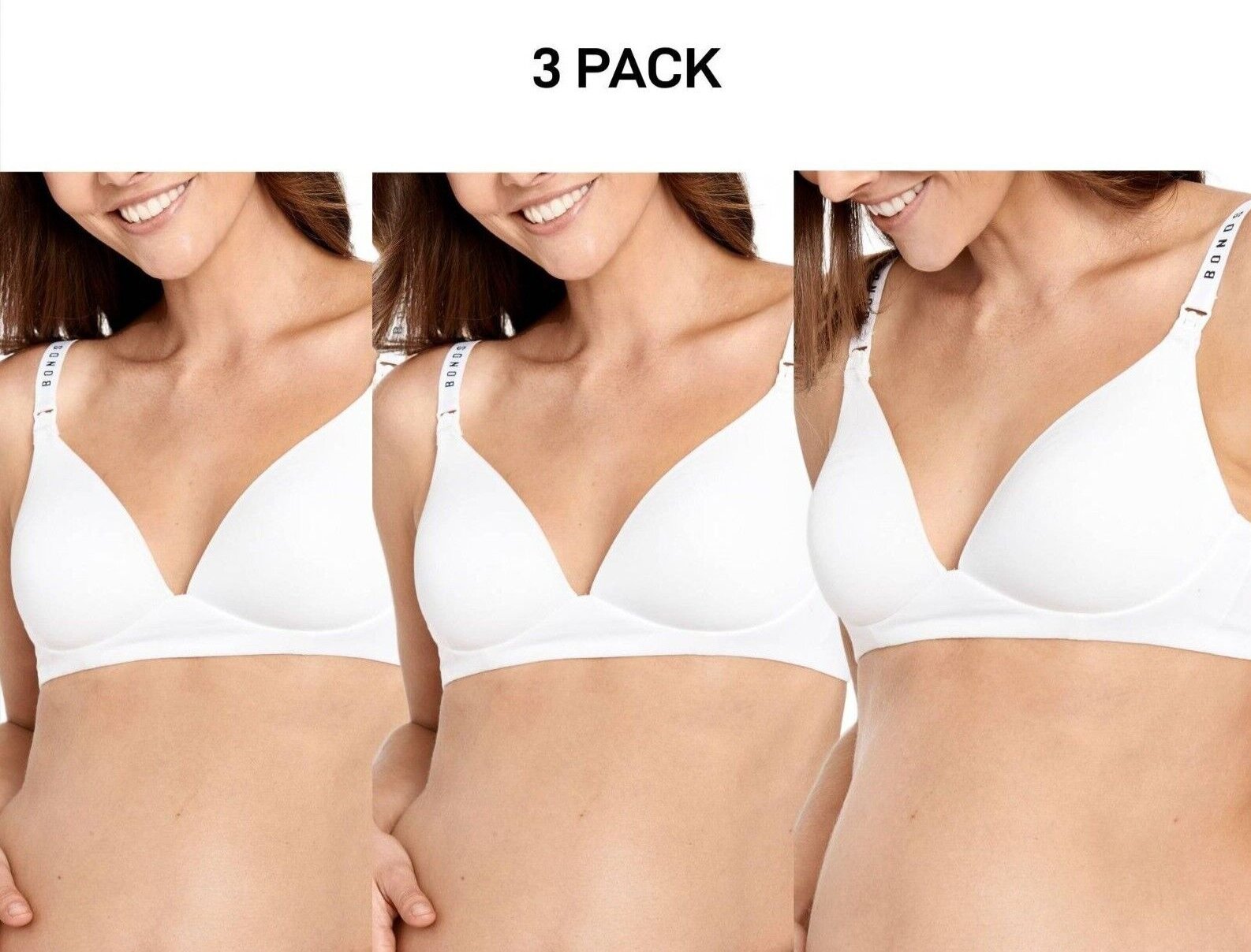 Bonds Womens Original Maternity Wirefree Contour Bra Comfy Coverage 3 Pack YXJ4Y