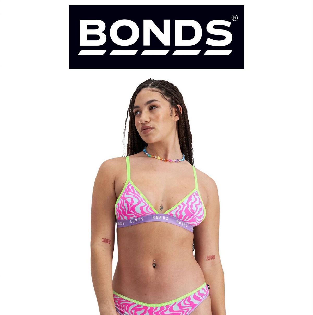 Bonds Womens Icons Triangle Comfy Confident Lightweight Support Bra YWN7