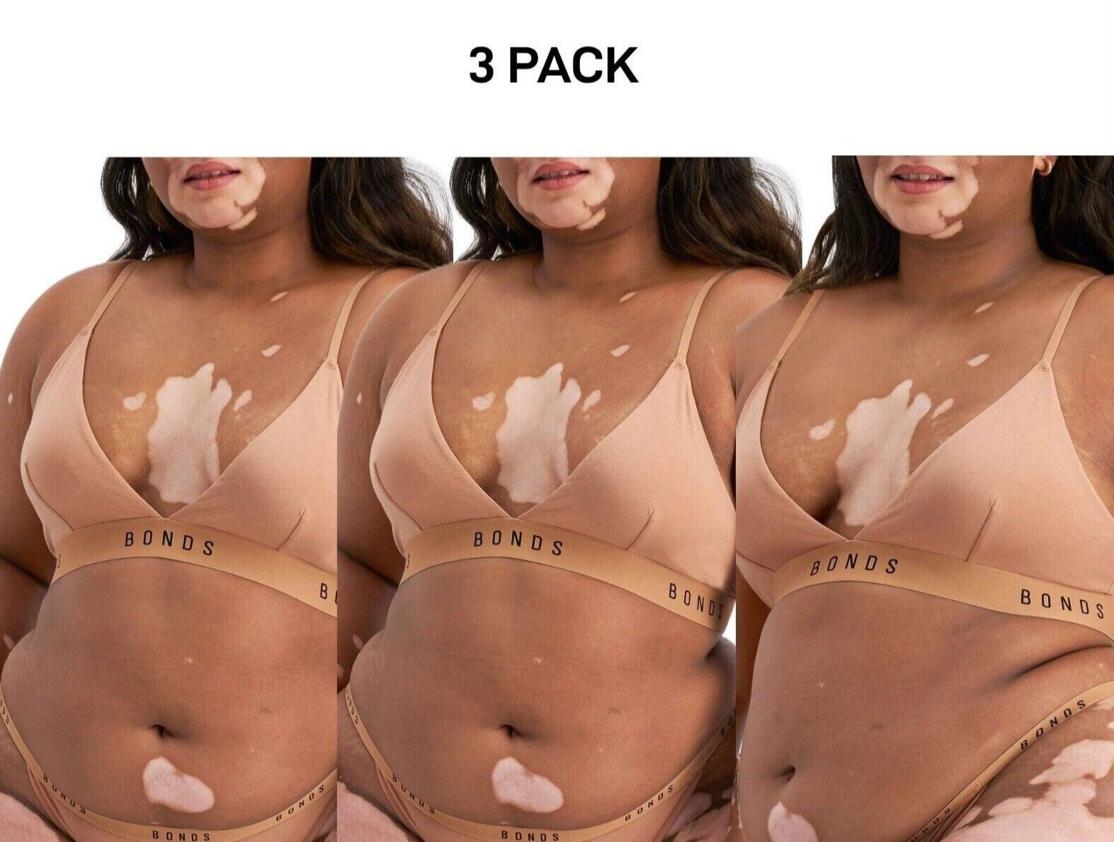 Bonds Womens Original Triangle Crop Comfy Flattering Supportive Bra 3 Pack WVGGA