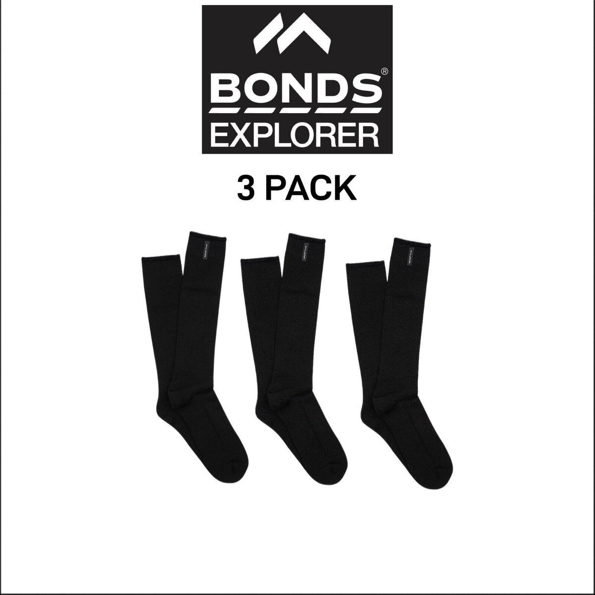 Bonds Long Wool Blend King Size Sock Comfortable and Durable 3 Pack S1137P