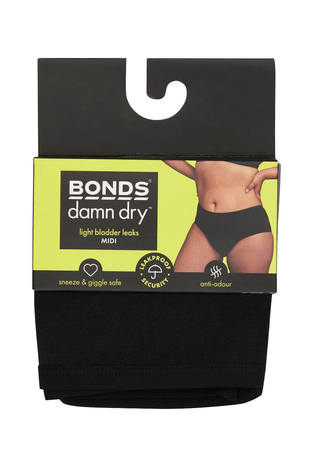 Bonds Womens Damn Dry Midi Brief Leak Protection Classic Support 6 Pack WRRAA