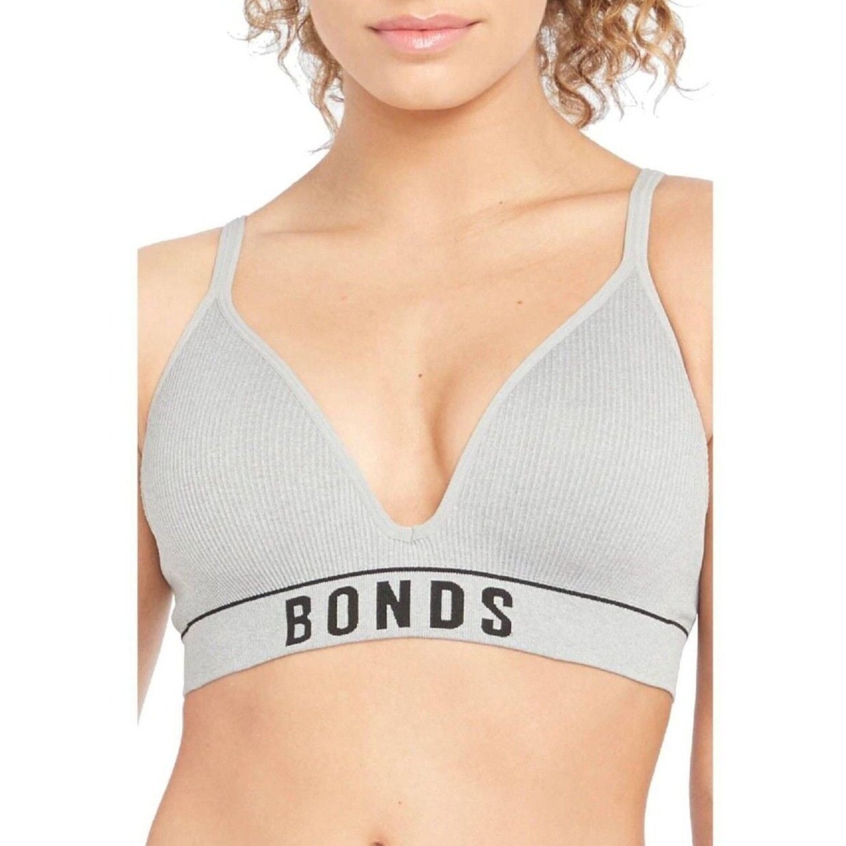 Bonds Womens Retro Rib Seamless Wirefree Tee Bra Natural Contoured Shape WU8EW