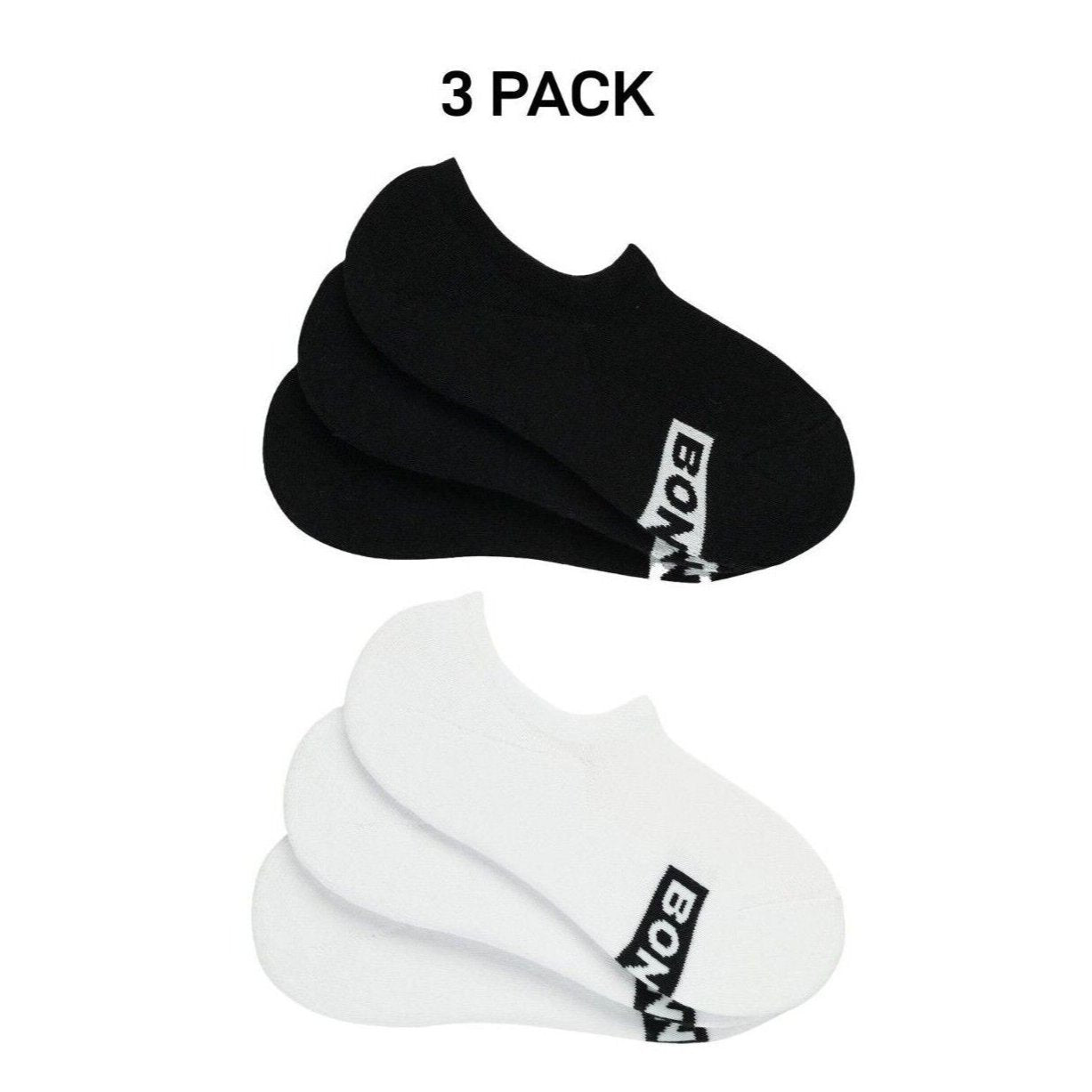 Bonds Mens Logo Sneaker Socks Cushioned Soles & Breathable Cotton 3 Pack SXKQ3N