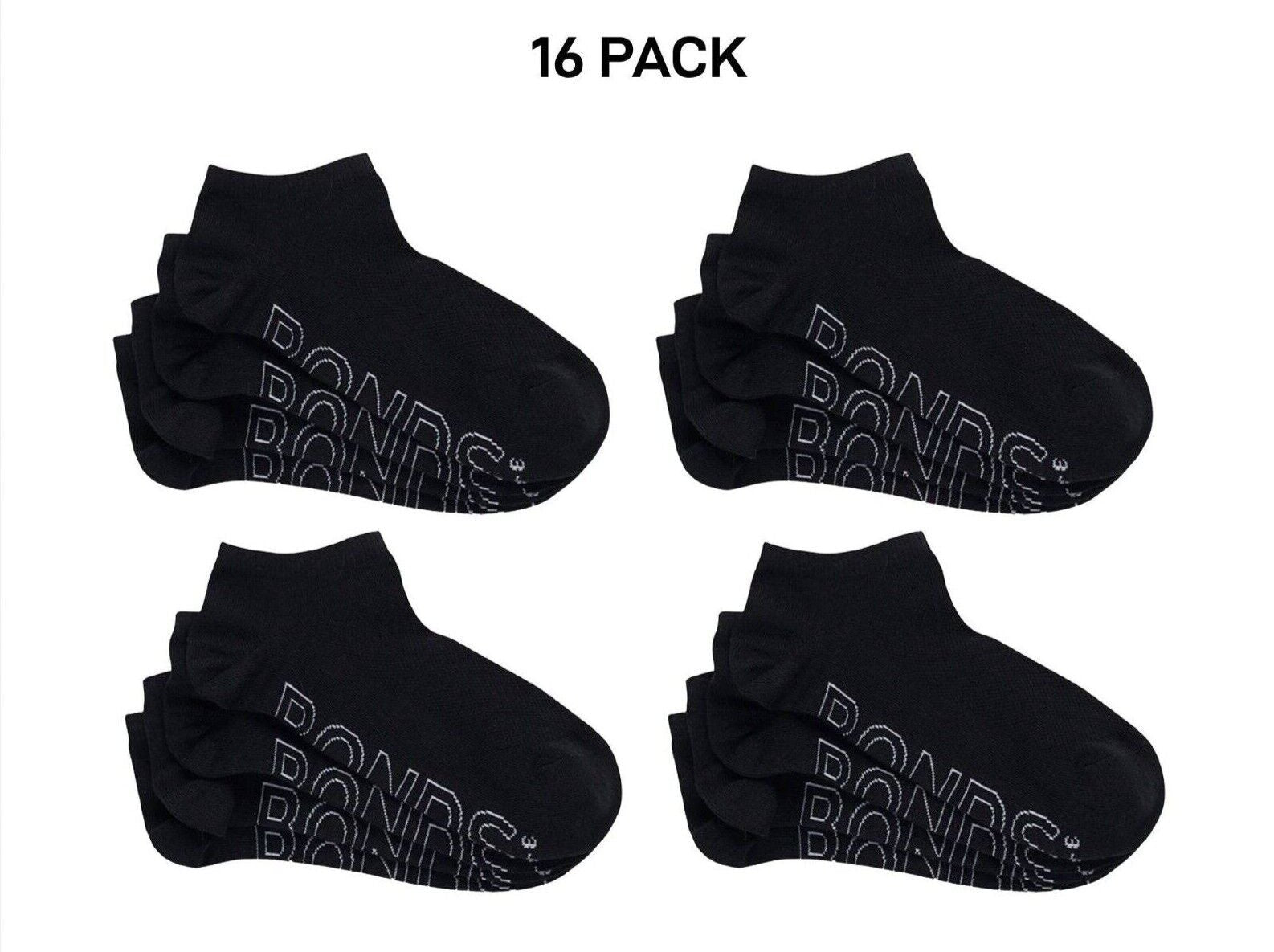 Bonds Womens Lightweight Low Cut Smooth Comfy Stay-Put Fit Socks 16 Pack LXPV4N