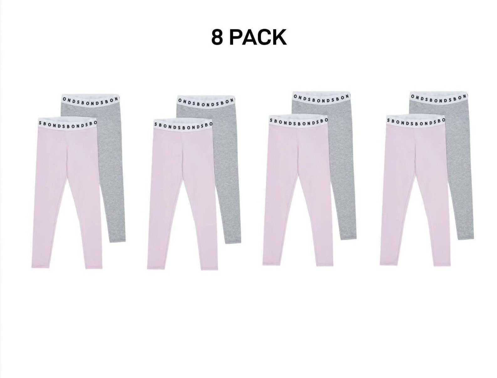 Bonds Girls Hipster Leggings Comfortable Elastic Stretchy Cotton 8 Pack KWE7K
