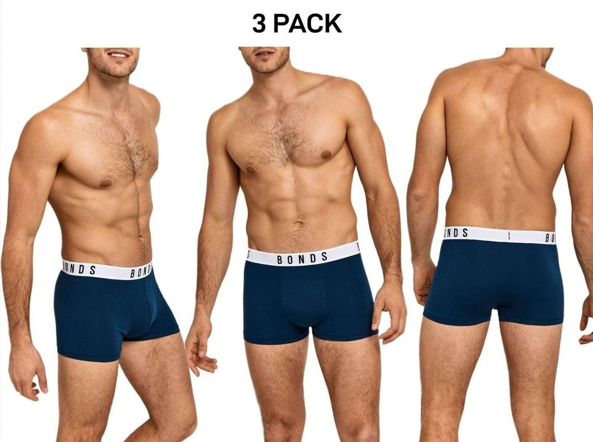 Bonds Mens Originals Trunk Super Soft Flat Seams For Comfier Fit 3 Pack MXULA